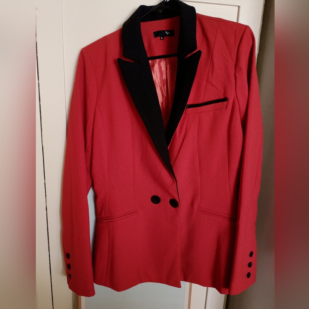 NWOT Red-orange and Black Blazer Size L